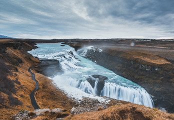 Gullfoss Waterfall, South Iceland, Europe