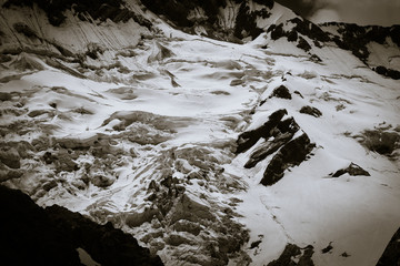 Gletscher und Schnee im Mount Cook Nationalpark in Neuseeland