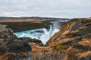 Gullfoss Waterfall, South Iceland, Europe