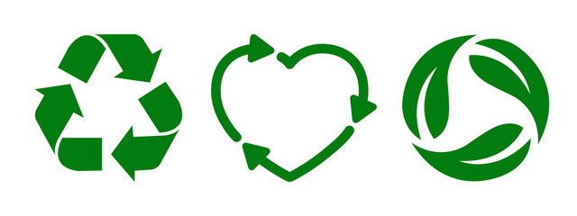 Set recycle icon sign – stock vector - obrazy, fototapety, plakaty