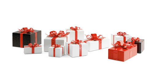 Christmas presents 3d-illustration isolated on white background