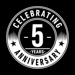 5 years anniversary celebration logo template. Five years vector and illustration.