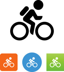 Person Riding A Bike Wearing A Backpack Icon