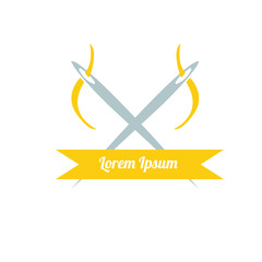 Tailor Shop Logo Template. Simple and Elegant Tailor Logo with Sewing Needle