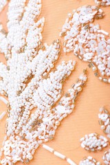 Fabric with sequins and sequins of bright colors. Fashion glitter fabric, sequins. Shiny surface