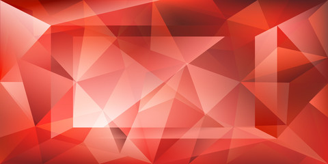 Abstract crystal background with refracting light and highlights in red colors