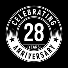 28 years anniversary celebration logo template. Twenty-eight years vector and illustration.