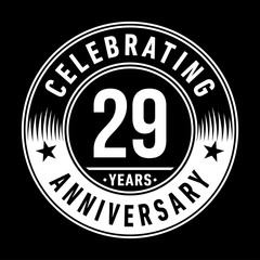 29 years anniversary celebration logo template. Twenty-nine years vector and illustration.