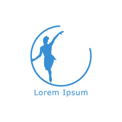 ice skating logo, emblems and design elements. Vector illustration