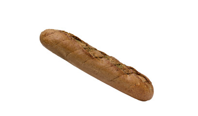 French baguette Isolated on a white background.