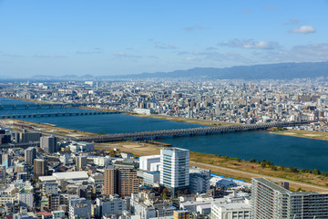 Obraz na płótnie Canvas 写真素材：都市風景、大阪、梅田スカイビル、風景、ビル