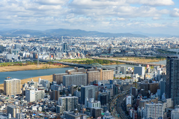 写真素材：都市風景、大阪、梅田スカイビル、風景、ビル