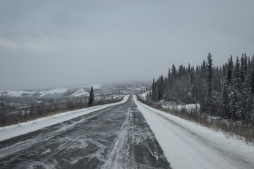 carretera en invierno
