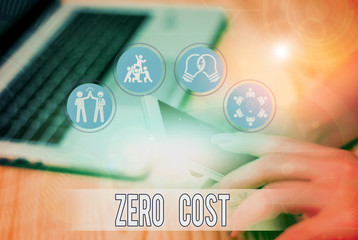 Handwriting text writing Zero Cost. Conceptual photo business decision that does not entail any...