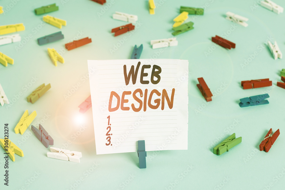 Aufkleber word writing text web design. business photo showcasing website development designing and process of