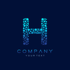 H Letter Logo Science Technology. Connected Dots Design Vector