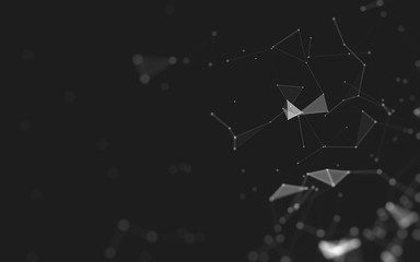 Abstract background. Molecules technology with polygonal shapes, connecting dots and lines....