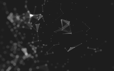 Abstract background. Molecules technology with polygonal shapes, connecting dots and lines....