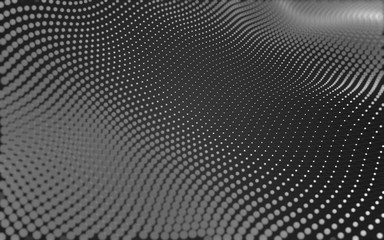 Abstract background. Molecules technology with polygonal shapes, connecting dots and lines. Connection structure. Big data visualization.