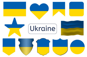 Ukrainian flag icon, Ukraine country flag vector illustration