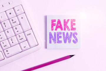 Handwriting text Fake News. Conceptual photo Giving information to showing that is not true by the...