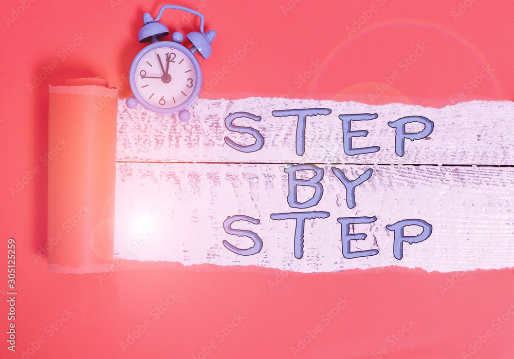 Poster handwriting text writing step by step. conceptual photo slow progress road to success direction deve