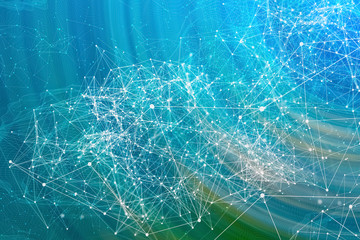 Abstract technology AI geometric lines background design