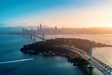 Foto op Aluminium Aerial view of the Bay Bridge in San Francisco, CA © Tierney