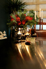 the Modern lifestyle with beautiful pot and golden candlesticks