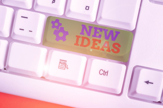 Conceptual hand writing showing New Ideas. Concept meaning something original or fresh and more effective innovation