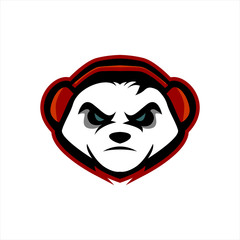 panda streamers e sports logo . gaming mascot vector