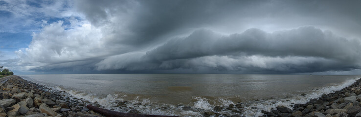 arcus clouds over the sea