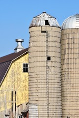Barn and Two Silos