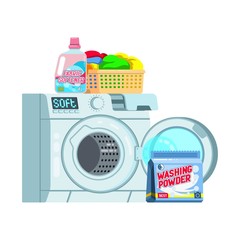 Set of household supplies Group of detergents