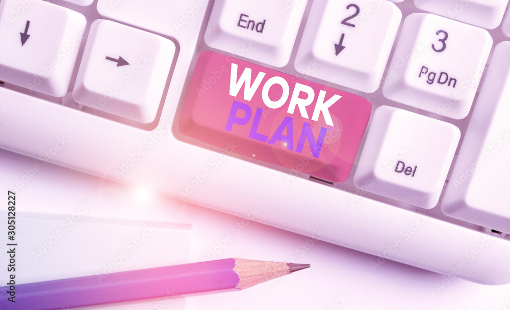 Fototapete handwriting text writing work plan. conceptual photo project to be accomplished and outlines how it 