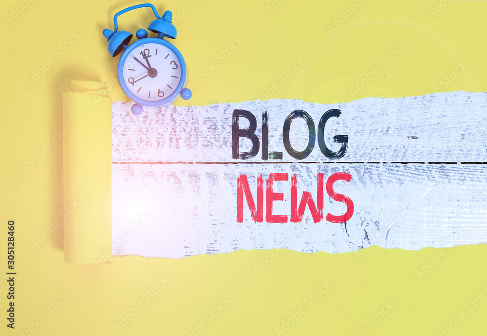 Poster conceptual hand writing showing blog news. concept meaning regularly updated website typically one r