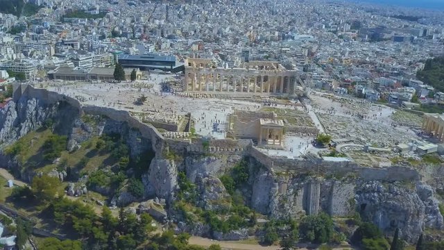 The Acropolis of Athens, Greece, with the Parthenon Temple (aerial photography)