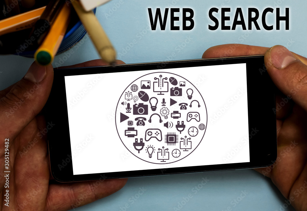 Aufkleber text sign showing web search. business photo text software system designed to search for information