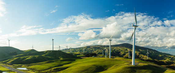 ニュージーランド　Te Apiti Wind Farm - obrazy, fototapety, plakaty