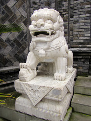 Guardian lion in the Forbidden City, Palace in Beijing, China