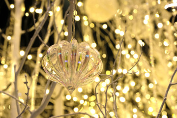 東京大手町オーテモリのクリスマスイルミネーションの夜景