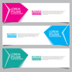 Fototapeta premium Vector abstract design web banner template. Web Design Elements - Header Design. Abstract geometric web banner template on grey background.Modern banner.