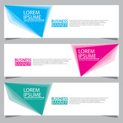 Vector abstract design web banner template. Web Design Elements - Header Design. Abstract geometric web banner template on grey background.Modern banner.