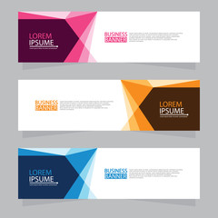 Fototapeta premium Vector abstract design web banner template. Web Design Elements - Header Design. Abstract geometric web banner template on grey background.Modern banner.