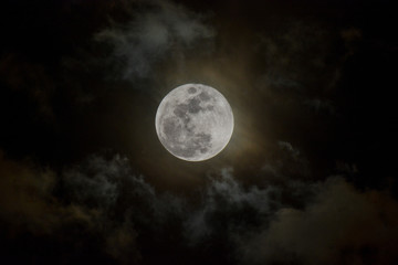 Fototapeta na wymiar Full Moon, Snow, Moon
