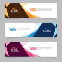 Vector abstract design web banner template. Web Design Elements - Header Design. Abstract geometric web banner template on grey background.Modern banner.