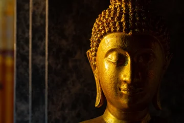 Runde Wanddeko Fotos Thailändischer Buddha-Status