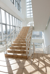staircase - emergency exit in hotel, close-up staircase, interior staircases
