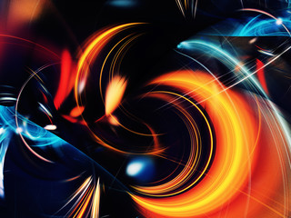 orange abstract fractal background 3d rendering illustration