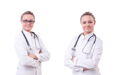 Fototapeta premium Woman doctor isolated on white